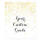 Gold confetti Personalized quote art print custom