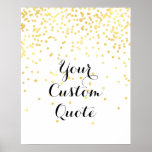 Gold Confetti Personalized Quote Art Print Custom at Zazzle