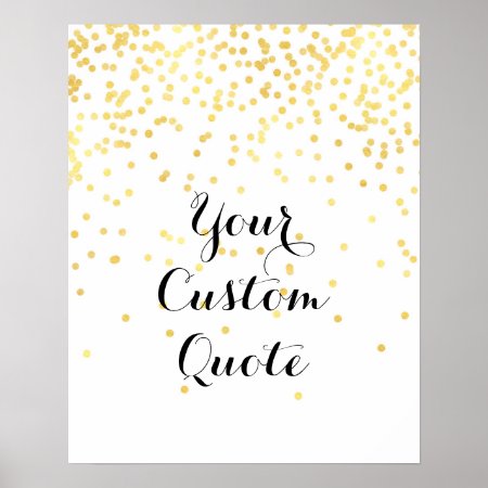 Gold Confetti Personalized Quote Art Print Custom