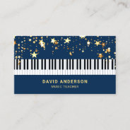 Gold Confetti Piano Keyboard Musician Pianist Business Card at Zazzle