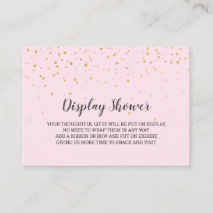 Gold Confetti Pink Baby Display Shower Enclosure Card