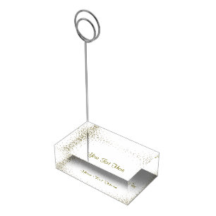 Gold Confetti Place Card Holder