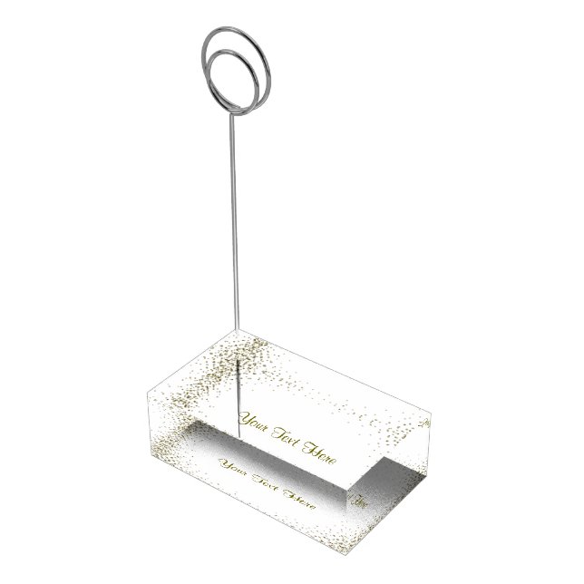 Gold Confetti Place Card Holder (Corner)