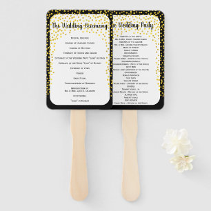 Gold Confetti Program Fan Custom Color shown Black
