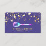 Gold Confetti Purple Rainbow Spatula Personal Chef Business Card