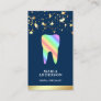 Gold Confetti Rainbow Tooth Dental Clinic Dentist Business Card