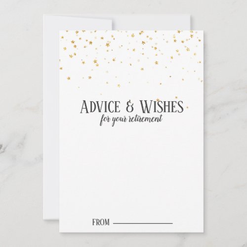 Gold Confetti Retirement Advice Cards