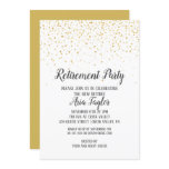 Gold Confetti Retirement Party Invitation Gold Confetti Retirement Party Invitation