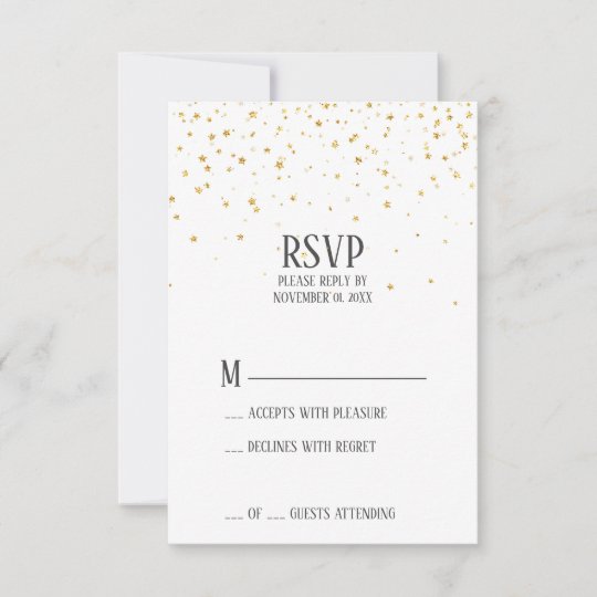 Gold Confetti Retirement Party RSVP Card | Zazzle.com