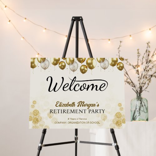 Gold Confetti Retirement Party Welcome 