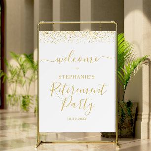 Gold Confetti Retirement Party Welcome Foam Board