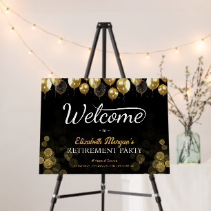 Gold Confetti Retirement Party Welcome  Foam Board