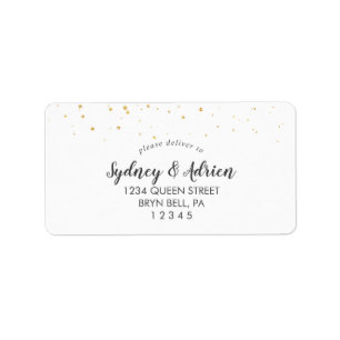 Gold Confetti Return Address Label