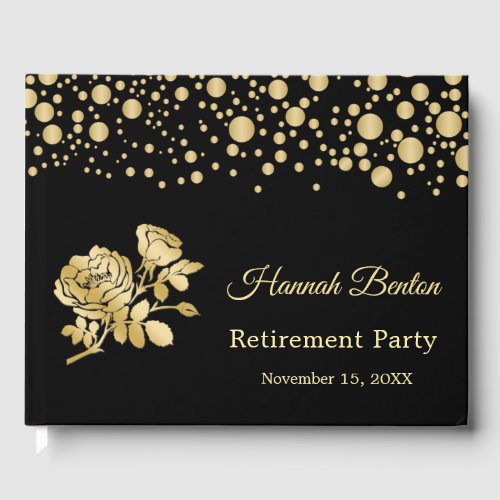 Gold Confetti Roses Retirement Party
