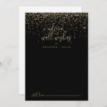 Gold Confetti Script Wedding Well Wishes  Advice Card<br><div class="desc">This gold confetti script wedding well wishes advice card is perfect for a rustic wedding. The simple and elegant design features sparkling gold confetti coupled with a stylish script typography. These cards are perfect for a wedding, bridal shower, baby shower, graduation party & more. Personalize the cards with the names...</div>