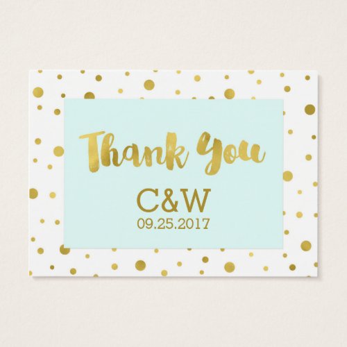 Gold Confetti Sky Blue Wedding Favor Tags