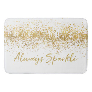 Gold Confetti Sparkle Bathroom Mat