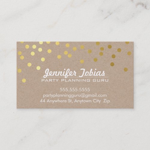 GOLD CONFETTI SPOT pattern modern bold white kraft Business Card Templates