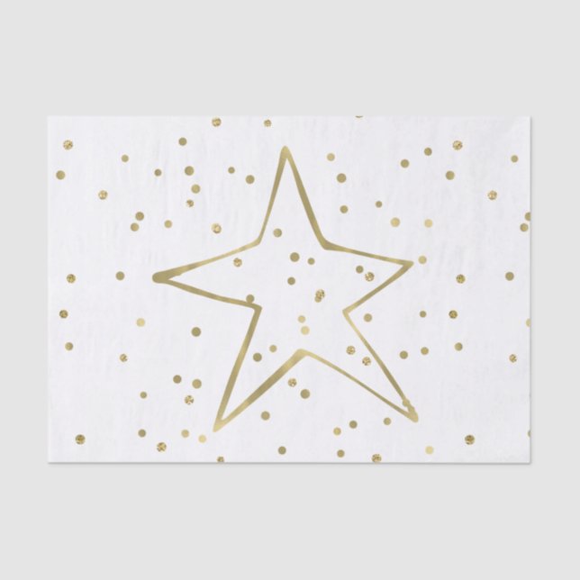 Gold Confetti Star Tissue Paper (Front)