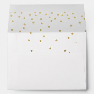 Gold Confetti Stars | Printed Holiday Envelopes