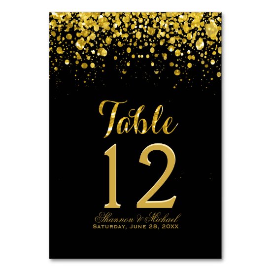 Gold Confetti | Table Card