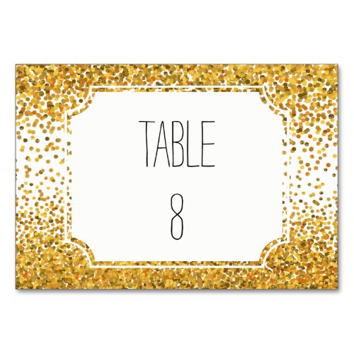 Gold Confetti Table Number