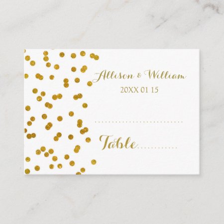 Gold Confetti Table Place Setting Cards