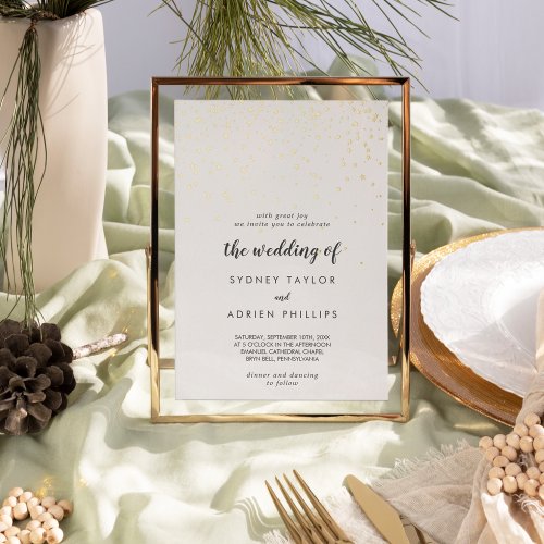 Gold Confetti The Wedding Of Gold Foil Invitation