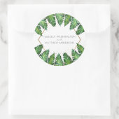 Gold Confetti & Tropical Palm Leaves Wedding Classic Round Sticker (Bag)