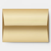 Gold Confetti & Tropical Palm Leaves Wedding Envelope (Back (Top Flap))
