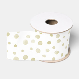 Gold Confetti Watercolor Dots Ribbon