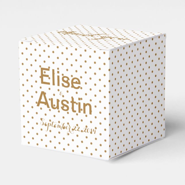 Gold Confetti Wedding Favor Box (Front Side)
