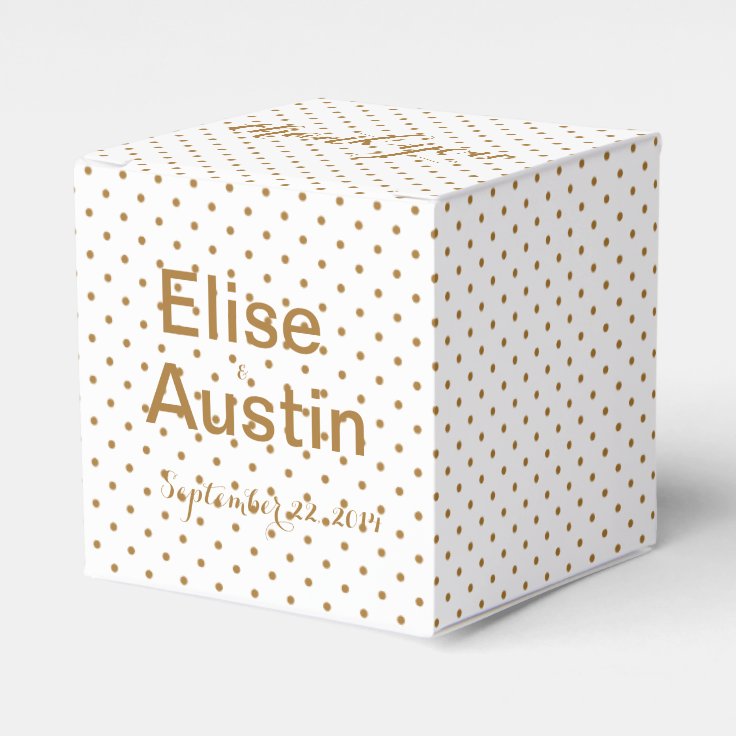 Gold Confetti Wedding Favor Box Zazzle