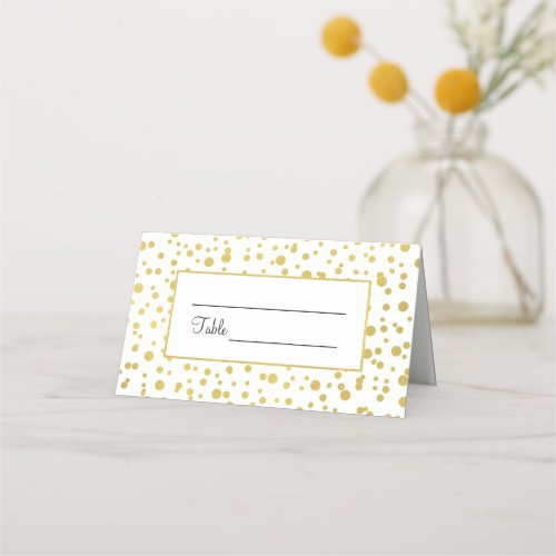 Gold Confetti Wedding Folded Place Cards