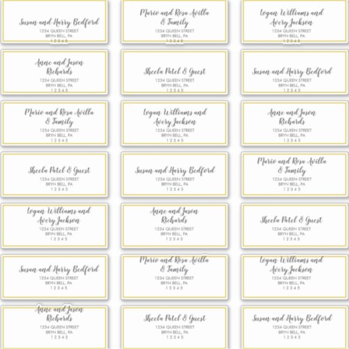 Gold Confetti Wedding Guest Address Labels