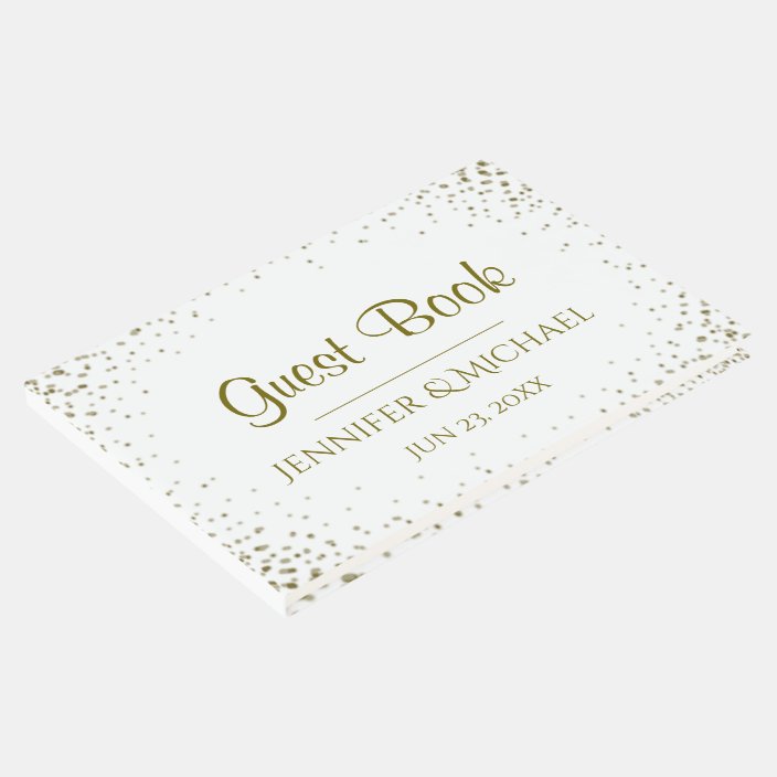 Gold Confetti Wedding Guest Book