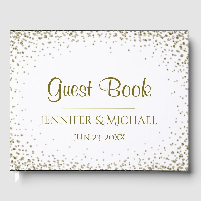 Gold Confetti Wedding Guest Book (Front)