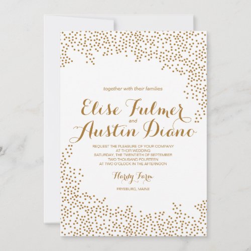 Gold Confetti Wedding Invitation