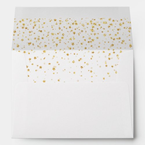 Gold Confetti Wedding Invitation Envelope