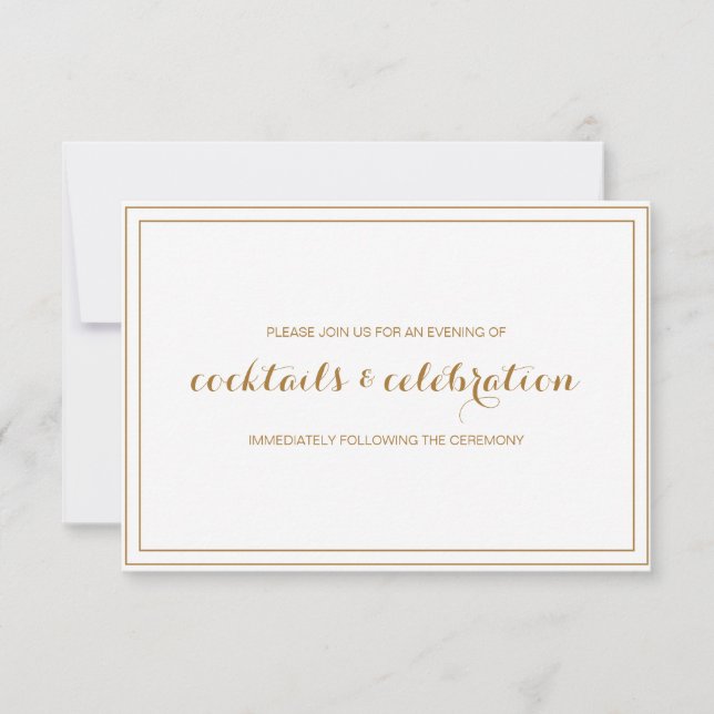 Gold Confetti Wedding Invitation Reception Card (Front)