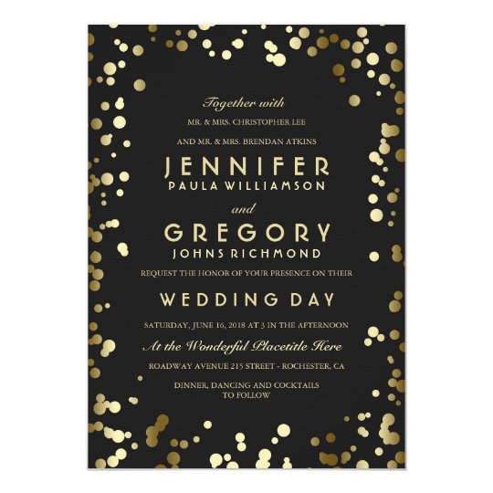 Gold Confetti Wedding Invitations | Zazzle.com