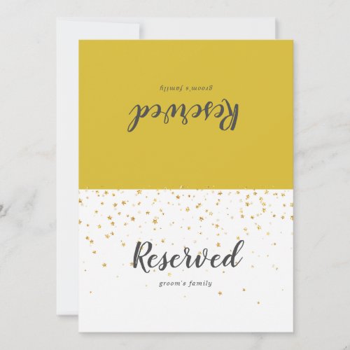 Gold Confetti Wedding Reserved Sign