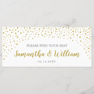 Gold Confetti Wedding Seating Chart Custom Color Program