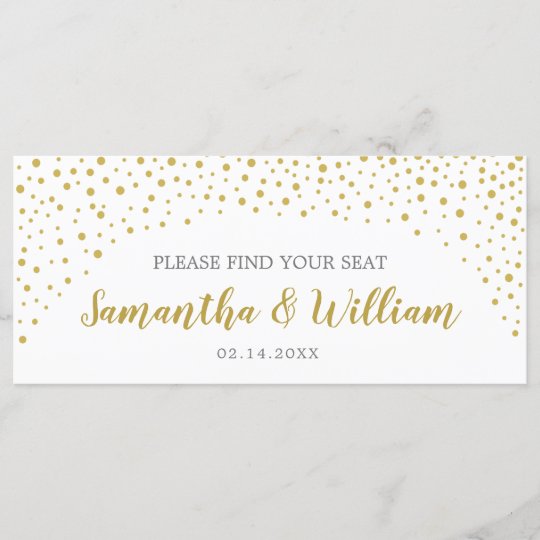 Gold Confetti Wedding Seating Chart Custom Color Program