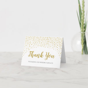 Gold Confetti Wedding Vendor Thank You Card
