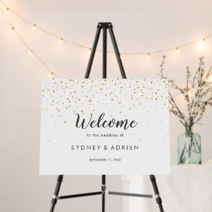 Gold Confetti Wedding Welcome Foam Board