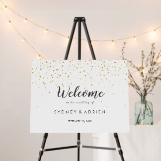 Gold Confetti Wedding Welcome Foam Board