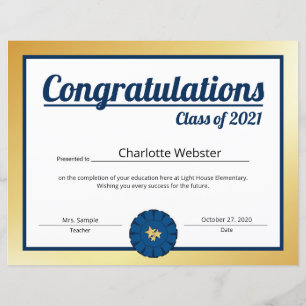 Gold Congrats Grad Wishes Congrats Certificate-2