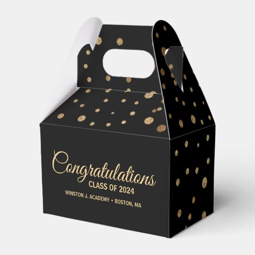 Gold Congratulation class of 2024 Graduation Favor Boxes
