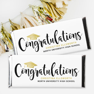 Gold Congratulations Graduate Hershey Bar Favors